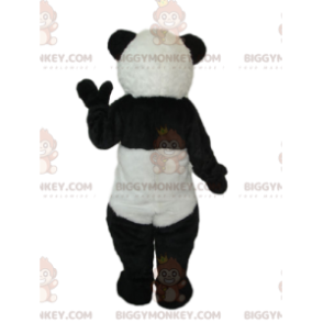 Costume de mascotte BIGGYMONKEY™ de panda noir et blanc.