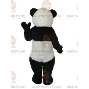 Sort og hvid Panda BIGGYMONKEY™ maskotkostume. panda kostume -