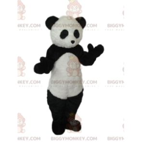 Costume de mascotte BIGGYMONKEY™ de panda noir et blanc.