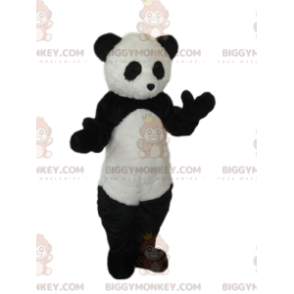 Schwarz-weißer Panda BIGGYMONKEY™ Maskottchen-Kostüm.