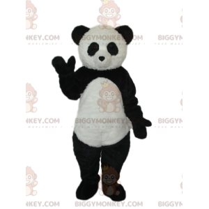 Costume de mascotte BIGGYMONKEY™ de panda noir et blanc.