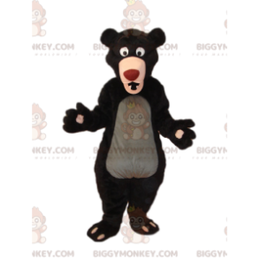 BIGGYMONKEY™ maskotkostume af brun bjørn med stort rødt