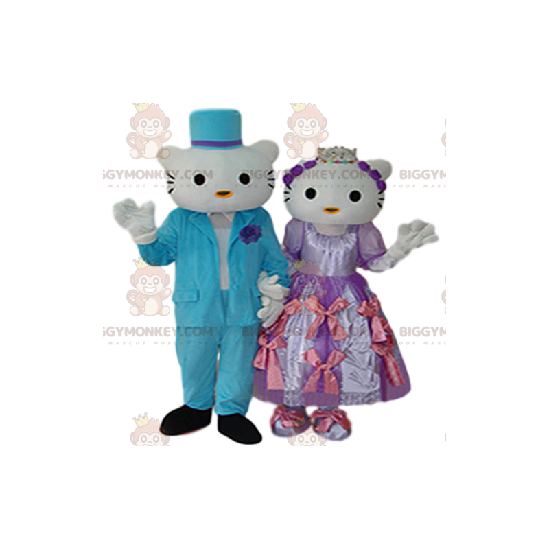Hello Kitty en Prince BIGGYMONKEY™ mascottekostuum Duo -