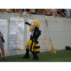 Czarno-żółty kostium maskotka pszczoła osy BIGGYMONKEY™ -