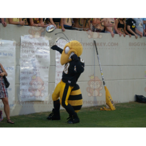 Schwarz-gelbes Wespenbienen-BIGGYMONKEY™-Maskottchen-Kostüm -