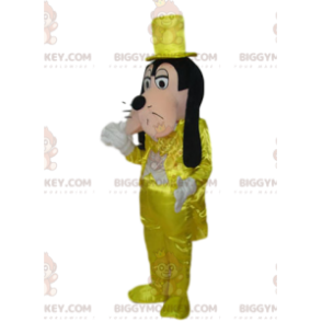 Fånig BIGGYMONKEY™ maskotdräkt med glittrig gul kostym -