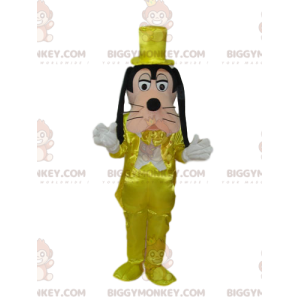 Fedtmule BIGGYMONKEY™ maskotkostume med glitrende gult kostume