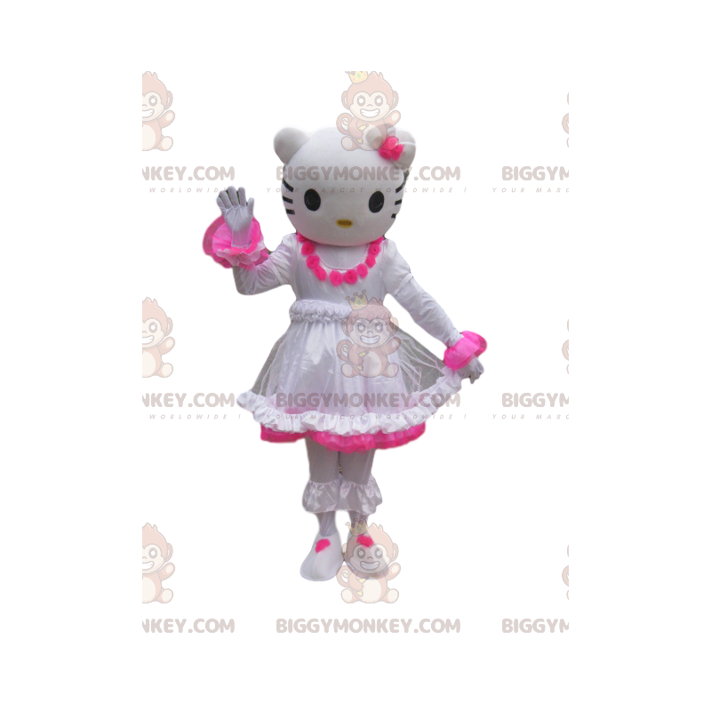 Costume da mascotte BIGGYMONKEY™ di Hello Kitty con rosa bianca