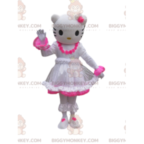 Hello Kitty BIGGYMONKEY™ maskotkostume med en hvid og fuchsia