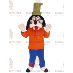 Disfraz de mascota Goofy BIGGYMONKEY™ sacando la lengua.