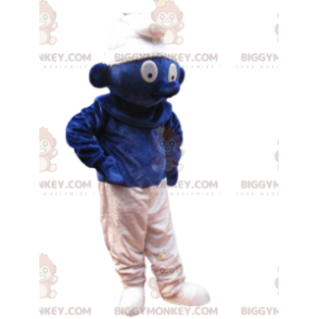 Traje de mascote Smurf BIGGYMONKEY™ com visual maravilhoso –