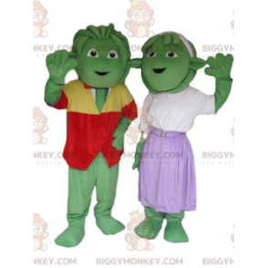 Duo de Costume de mascotte BIGGYMONKEY™ de créatures vertes