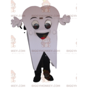 Sehr fröhliches White Tooth BIGGYMONKEY™ Maskottchen-Kostüm.