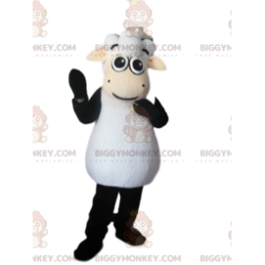 Traje de mascote de ovelha preta e branca BIGGYMONKEY™ –