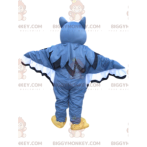 BIGGYMONKEY™ costume da mascotte di gufi blu e bianchi. Costume