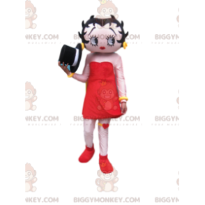 Betty Boop BIGGYMONKEY™ maskottiasu kauniilla punaisella