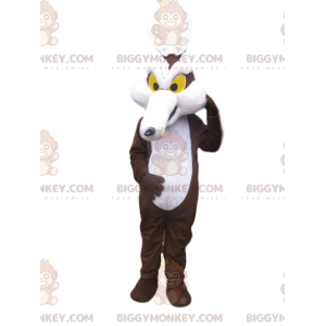 Traje de mascote de coiote marrom e branco BIGGYMONKEY™.