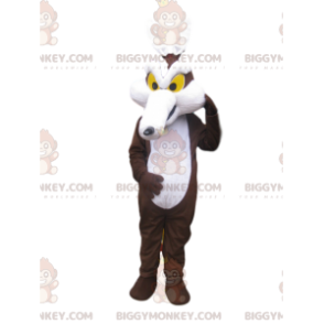 Traje de mascote de coiote marrom e branco BIGGYMONKEY™.