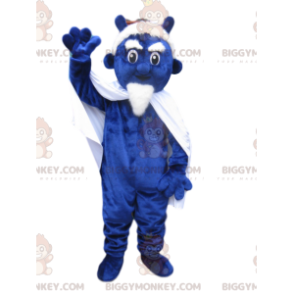 BIGGYMONKEY™ Mascot Costume Blue Imp with White Goatee –