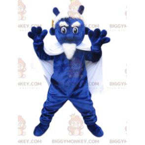 BIGGYMONKEY™ Mascot Costume Blue Imp with White Goatee -