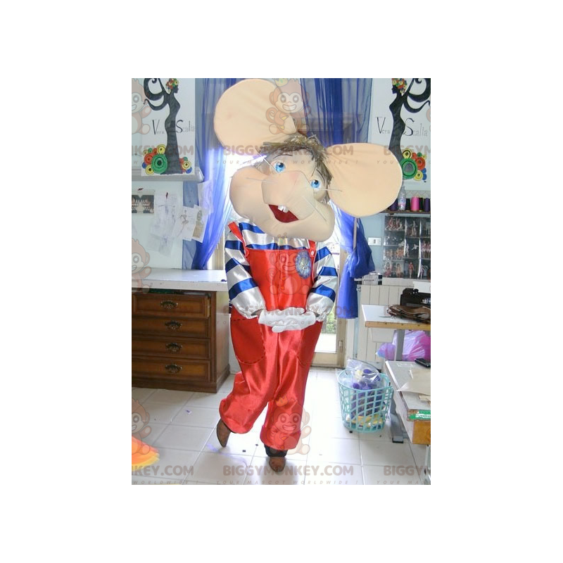 Kostium maskotki myszy BIGGYMONKEY™ w czerwonym kombinezonie z