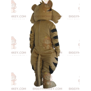 BIGGYMONKEY™ Costume da mascotte di tigre beige con un bel