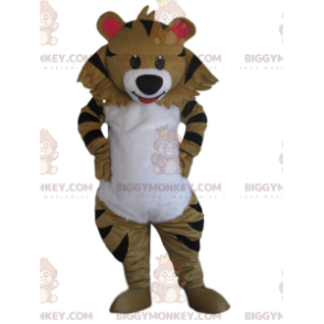 Costume de mascotte BIGGYMONKEY™ de tigre beige avec un beau