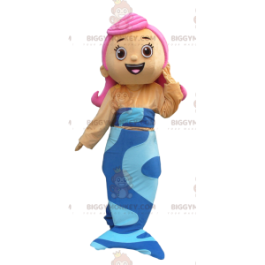 Costume de mascotte BIGGYMONKEY™ de sirène avec une queue bleue