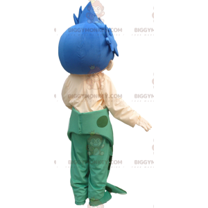 Costume da mascotte uomo sirena BIGGYMONKEY™ con coda blu e