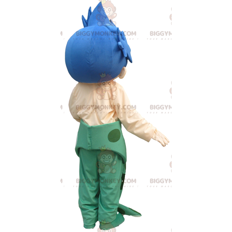 Mermaid Man BIGGYMONKEY™ Maskotdräkt med blå svans och grönt