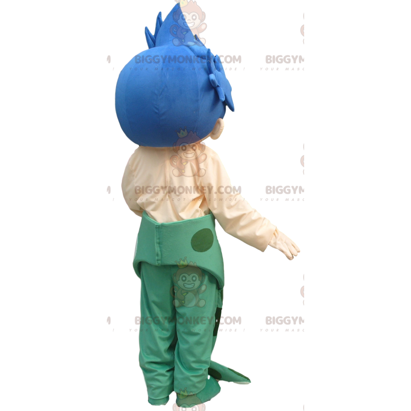 Traje de mascote Homem Sereia BIGGYMONKEY™ com cauda azul e