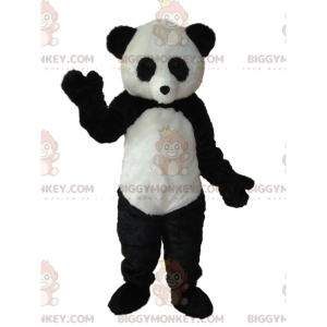 Svart och vit Panda BIGGYMONKEY™ maskotdräkt. panda kostym -