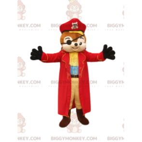 Egern BIGGYMONKEY™ maskotkostume med fantastisk pirat-outfit -