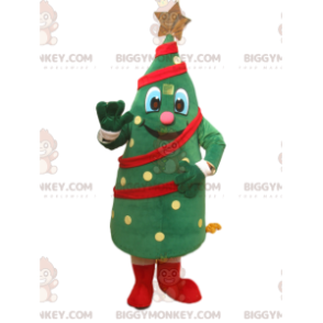 Traje de mascote de árvore de Natal alegre BIGGYMONKEY™ com