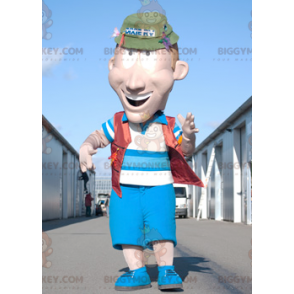 Vacationer Fisherman Man BIGGYMONKEY™ Mascot Costume –