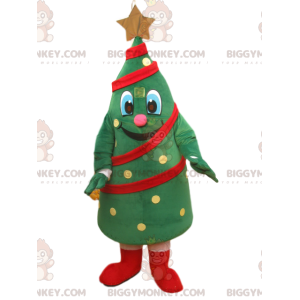 BIGGYMONKEY™ Vrolijk Kerstboommascottekostuum met gouden ster -