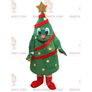 BIGGYMONKEY™ Vrolijk Kerstboommascottekostuum met gouden ster -