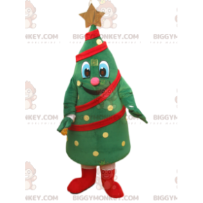 Traje de mascote de árvore de Natal alegre BIGGYMONKEY™ com