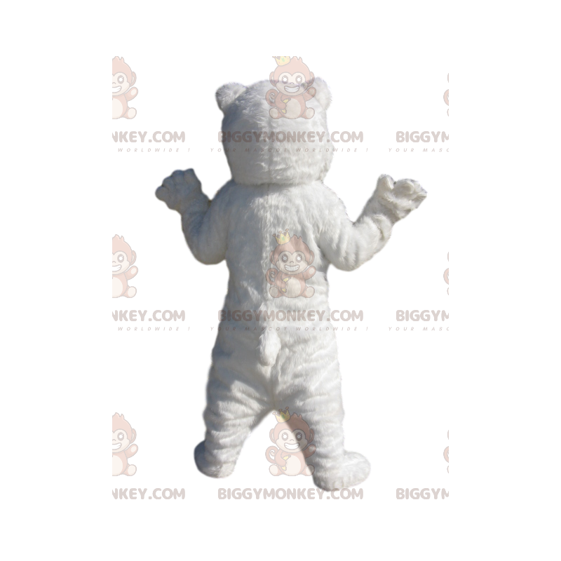 Costume de mascotte BIGGYMONKEY™ d'ours blanc.Costume d'ours