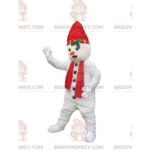 BIGGYMONKEY™ Costume da mascotte pupazzo di neve con cappello e