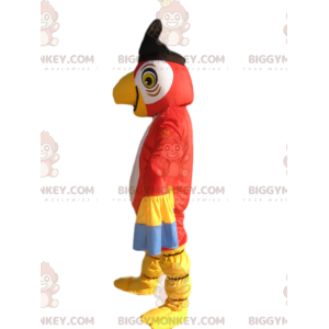 BIGGYMONKEY™ flerfarvet papegøjemaskotkostume med pirathat -