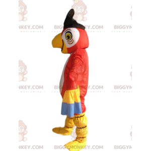 Costume de mascotte BIGGYMONKEY™ de perroquet multicolore avec