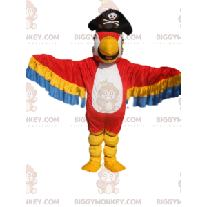 BIGGYMONKEY™ Multicolor Parrot Mascot Costume With Pirate Hat –