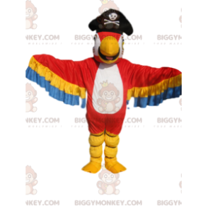 BIGGYMONKEY™ Multicolor Parrot Mascot Costume With Pirate Hat –