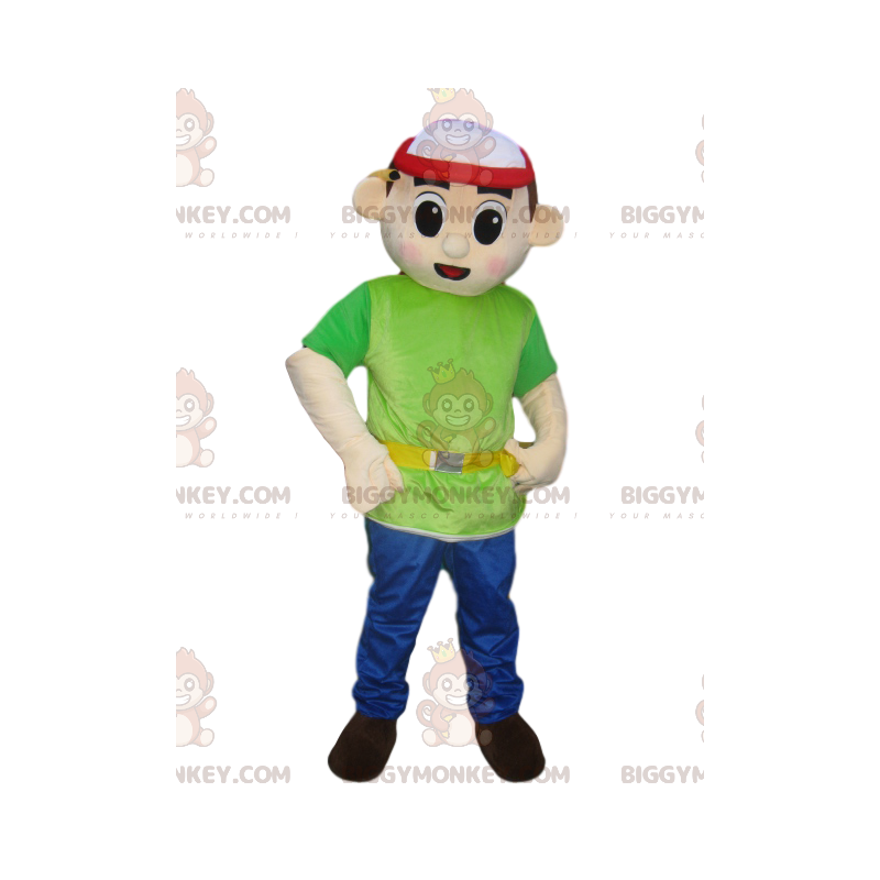 Costume de mascotte BIGGYMONKEY™ de chef de chantier avec une