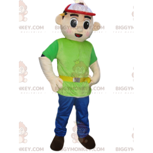 Costume da mascotte da capo cantiere BIGGYMONKEY™ con berretto