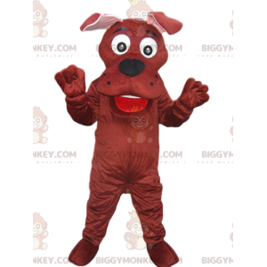 Costume de mascotte BIGGYMONKEY™ de chien marron avec un énorme