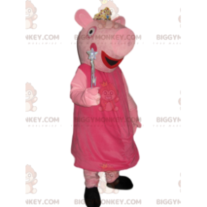 Peppa Pig BIGGYMONKEY™ Mascot Costume with Silver Crown and