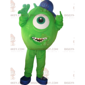 Costume de mascotte BIGGYMONKEY™ de cyclope vert avec une