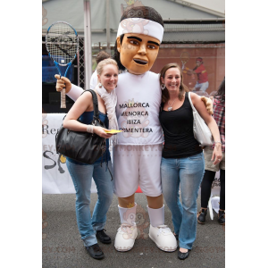 BIGGYMONKEY™ Sportsman Tennisser-mascottekostuum in witte